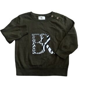 BR Baby Banana Republic Zebra Print Logo Sweater Infant 12-18 Months